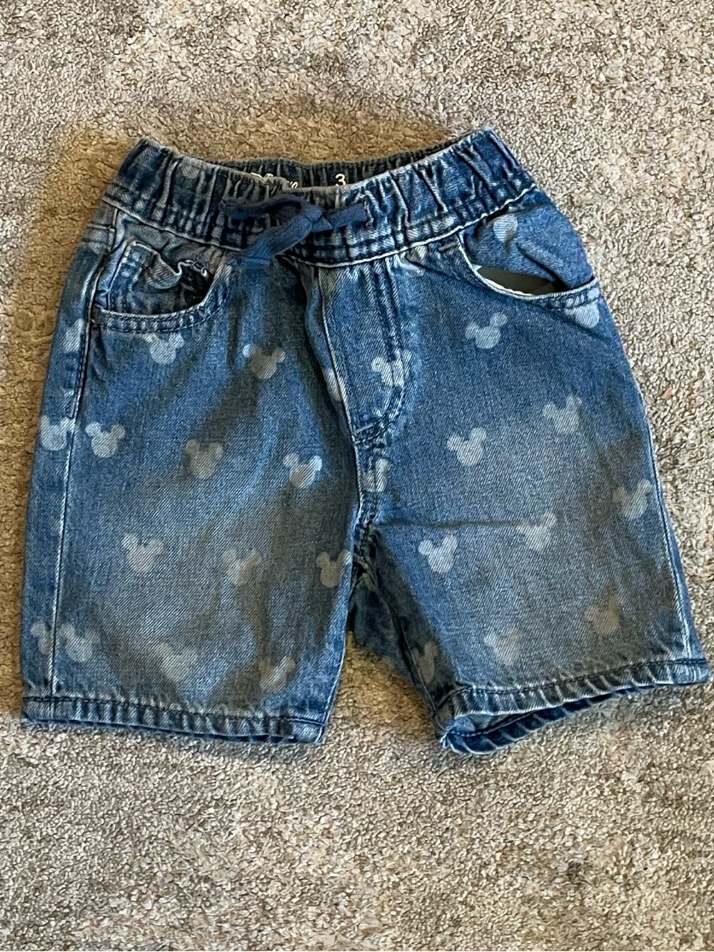 GAP Denim Shorts with Subtle Mickey Print - Blue